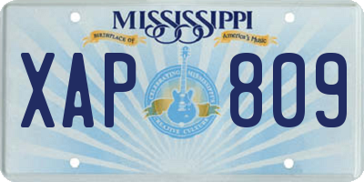 MS license plate XAP809