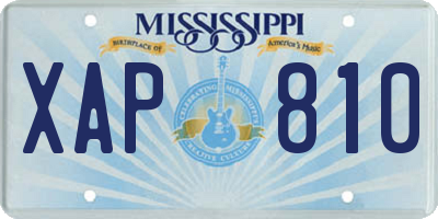 MS license plate XAP810
