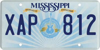 MS license plate XAP812