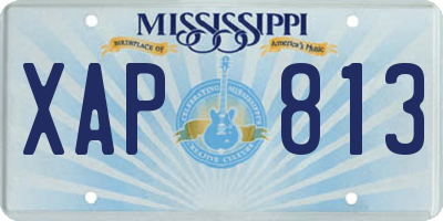 MS license plate XAP813