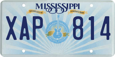 MS license plate XAP814