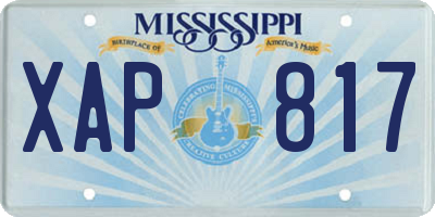 MS license plate XAP817