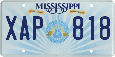 MS license plate XAP818