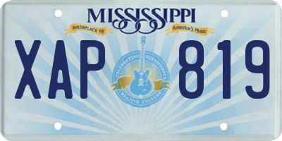 MS license plate XAP819