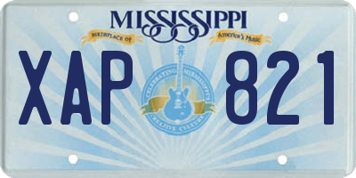 MS license plate XAP821