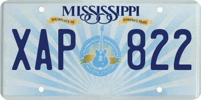 MS license plate XAP822