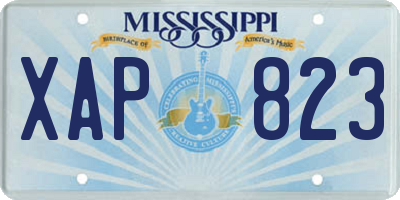 MS license plate XAP823