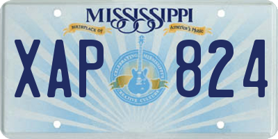 MS license plate XAP824