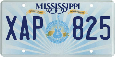 MS license plate XAP825