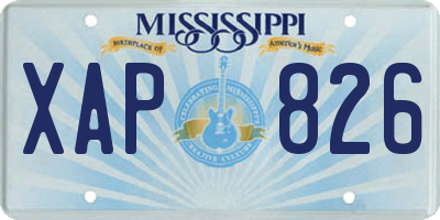 MS license plate XAP826