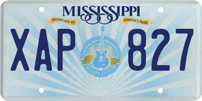 MS license plate XAP827
