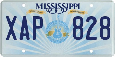 MS license plate XAP828