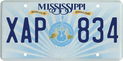 MS license plate XAP834