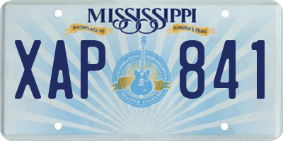MS license plate XAP841