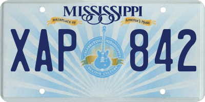 MS license plate XAP842