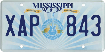 MS license plate XAP843