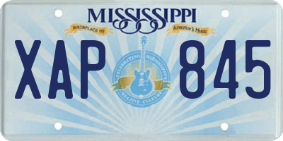 MS license plate XAP845