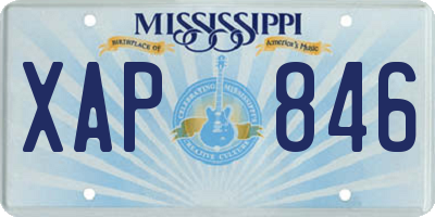 MS license plate XAP846