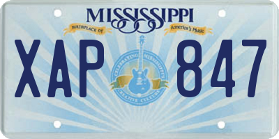MS license plate XAP847
