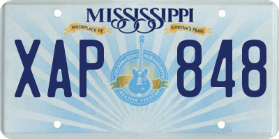 MS license plate XAP848