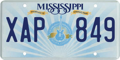 MS license plate XAP849