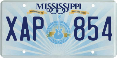 MS license plate XAP854