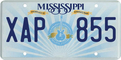 MS license plate XAP855