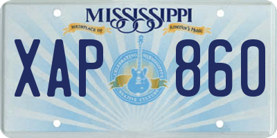 MS license plate XAP860