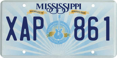 MS license plate XAP861