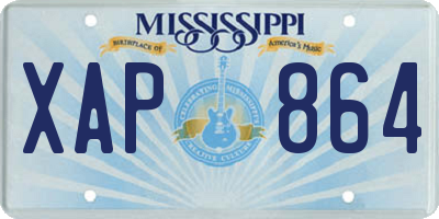 MS license plate XAP864