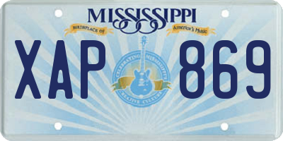 MS license plate XAP869