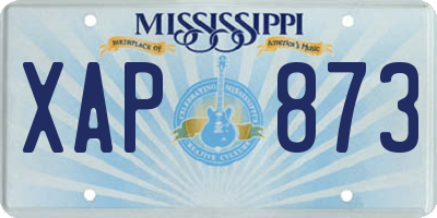 MS license plate XAP873