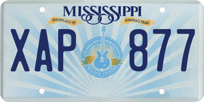 MS license plate XAP877