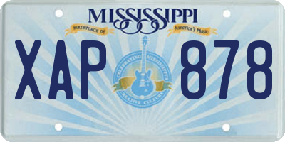 MS license plate XAP878