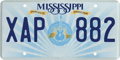 MS license plate XAP882