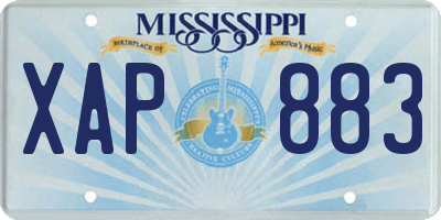 MS license plate XAP883