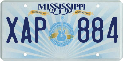MS license plate XAP884
