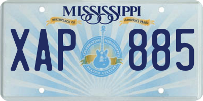 MS license plate XAP885