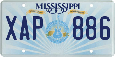 MS license plate XAP886