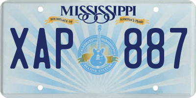 MS license plate XAP887