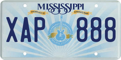 MS license plate XAP888