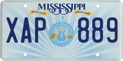 MS license plate XAP889