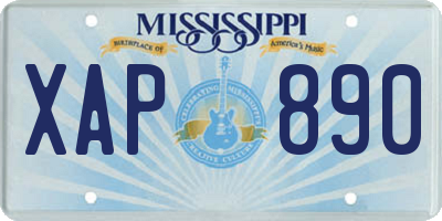 MS license plate XAP890