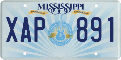 MS license plate XAP891