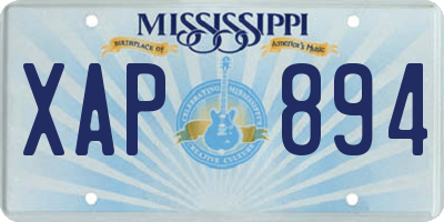 MS license plate XAP894