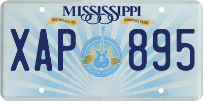 MS license plate XAP895