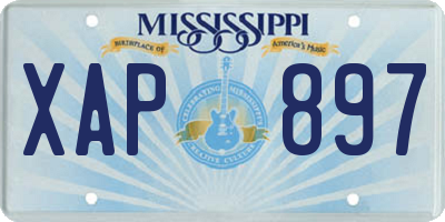 MS license plate XAP897