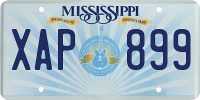 MS license plate XAP899