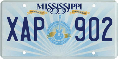 MS license plate XAP902