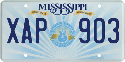 MS license plate XAP903